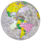 Jet Creations 16 inch Inflatable Globe of The World, Political Map and Boundaries, Imprinted Thousands Country and City Names, Up-to-Date Cartography,  Great Toys for 6,7,8+ Years Old Kids Boys Girls