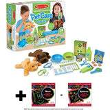Melissa & Doug Feeding & Grooming Pet Care: Playset + 1 Scratch Art Mini-Pad Bundle (#08551)
