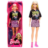 Barbie Fashionistas Doll #155 with Blond Hair with Rock Tee and Skirt, Toy for Kids 3 to 8 Years Old