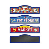 Guidecraft Wooden Floor Puppet Theater For Kids: Includes Chalkboard, Curtains, Clock and Interchangeable Signs - Toddler Dramatic Play