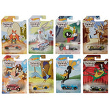 2017 Hot Wheels Looney Tunes Complete Set Of 8 Bugs Bunny,Daffy Duck,Road Runner,Tasmanian Devil,Yosemite Sam,Wile E Coyote,Marvin The Martian,Michigan J Frog