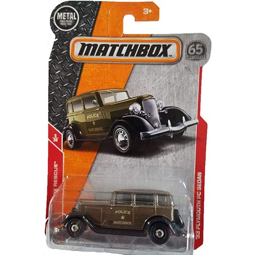 2018 Matchbox MBX Rescue 5/30 - '33 Plymouth PC Sedan (Brown)