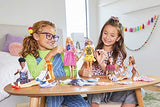 Barbie Clothes: 2 Outfits Doll Include A Top with ‘Weekend Mode’ Graphic, Floral Shorts and A Striped Top and Skirt with Purse and Headband, Gift for 3 to 8 Year Olds