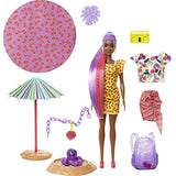 Barbie Color Reveal Foam! Doll & Pet Friend with 25 Surprises: Scented Bubbles, Outfits, Hair Extension, Kid Bracelet & Charm Hidden in Sand; Sunny Strawberry-Theme; Gift for Kids 3 Years & Older