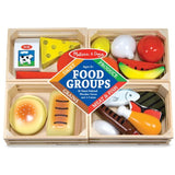 3 Item Bundle: Melissa and Doug 271 Food Groups and 4077 Pantry Wooden Play Food + Free Activity Book