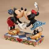 Disney Traditions by Jim Shore Mickey Mouse Kissing Minnie Stone Resin Figurine, 6.5
