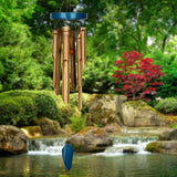 Woodstock Chimes C267 The Original Guaranteed Musically Tuned Chime Asli Arts Collection, Medium, Bamboo-Blue Ring