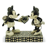 Disney Traditions by Jim Shore Black & White Mickey & Minnie Mouse Stone Resin Figurine, 6