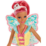 Barbie Dreamtopia Fairy Doll, Approx 12-Inch, with A Colorful Candy Theme, Pink Hair and Wings, for 3 to 7 Year Olds