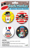 Sock Monkey - Button 4 PK 5904