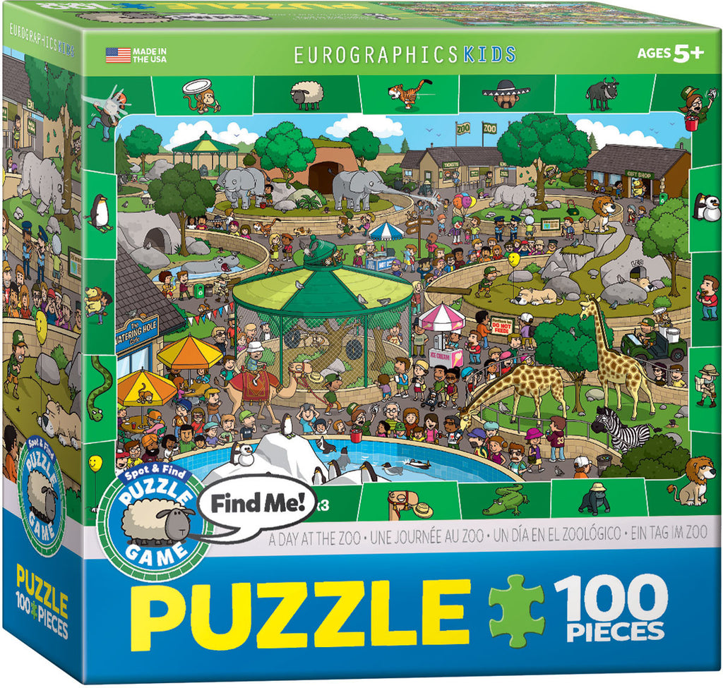 EuroGraphics Puzzles A Day in the Zoo - Spot & Find