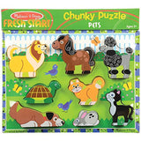 Constructive Playthings LIC-4 Set of Four 12" x 9" Wood Chunky Scene Melissa & Doug Puzzles with Pieces That Stand for Additional Play for Ages 2 Years and Up