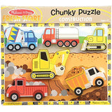 Constructive Playthings LIC-4 Set of Four 12" x 9" Wood Chunky Scene Melissa & Doug Puzzles with Pieces That Stand for Additional Play for Ages 2 Years and Up