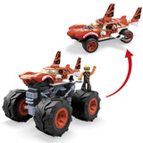 Bundle of 2 |Mega Hot Wheels Monster Truck Building Sets (Gunkster & Tiger Shark)