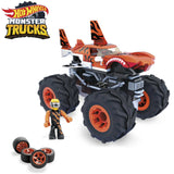Bundle of 2 |Mega Hot Wheels Monster Truck Building Sets (V8 Bomber & Tiger Shark)