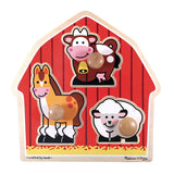 7 Pack MELISSA & DOUG BARNYARD ANIMALS JUMBO KNOB PUZZLE