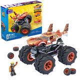 Bundle of 2 |Mega Hot Wheels Monster Truck Building Sets (Race Ace & Tiger Shark)