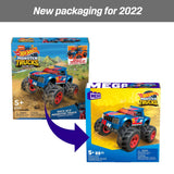 Bundle of 2 |Mega Hot Wheels Monster Truck Building Sets (Race Ace & Tiger Shark)