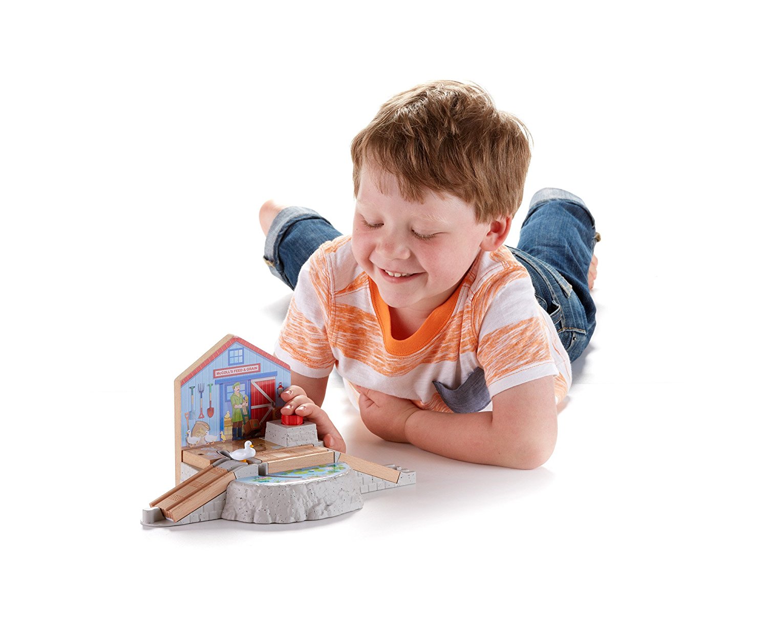 Fisher Price Thomas the Train Wooden Railway Duck Pond Crossing DFW91