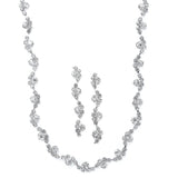 Wavy Rhinestone Necklace and Earrings Set 883S