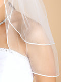 2-Layer Sheer Bridal Veil with Satin Corded Edge 913V-W