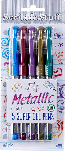 Mattel Write Dudes Scribble Stuff Super Gel Pens, 5 Count or 5 Pack