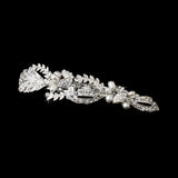 Silver Clear Rhinestone & Fresh water pearl bridal hair Barrette 3102