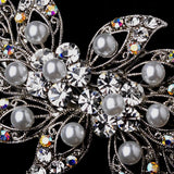 Vintage Silver Antique AB & Pearl Barrette 52
