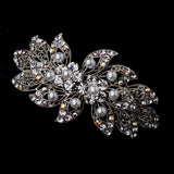 Vintage Silver Antique AB & Pearl Barrette 52