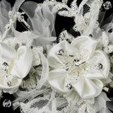 Crystal, Rhinestone, Lace & Organza Flower Clip 2717
