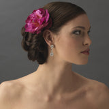 Elegant Peony Fuchsia Flower Hair Clip - Clip 409-Discontinued