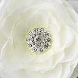 White or Ivory Jeweled Ranunculus Pair Clip 438