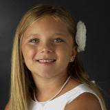 White or Ivory Jeweled Ranunculus Pair Clip 438