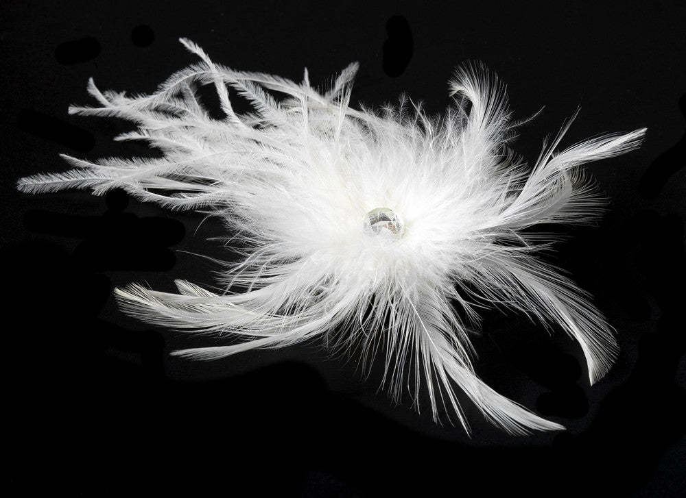 Bridal Feather Hair Fascinator Clip 440 with Brooch Pin