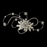 Vintage Crystal Swirl Bridal Headpiece Clip 457 Silver