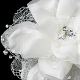 Crystal & Rhinestone Accent Flower Hair Clip 9662