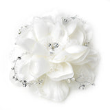 Crystal & Rhinestone Accent Flower Hair Clip 9662