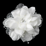 Crystal & Rhinestone Accent Flower Hair Clip 9662