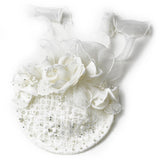 Elaborate Ivory Flower Russian Tulle Pearl Bridal Hair Cap Clip 9672