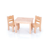 Guidecraft Doll Table & Chair Set – Natural G98114