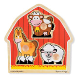 7 Pack MELISSA & DOUG BARNYARD ANIMALS JUMBO KNOB PUZZLE