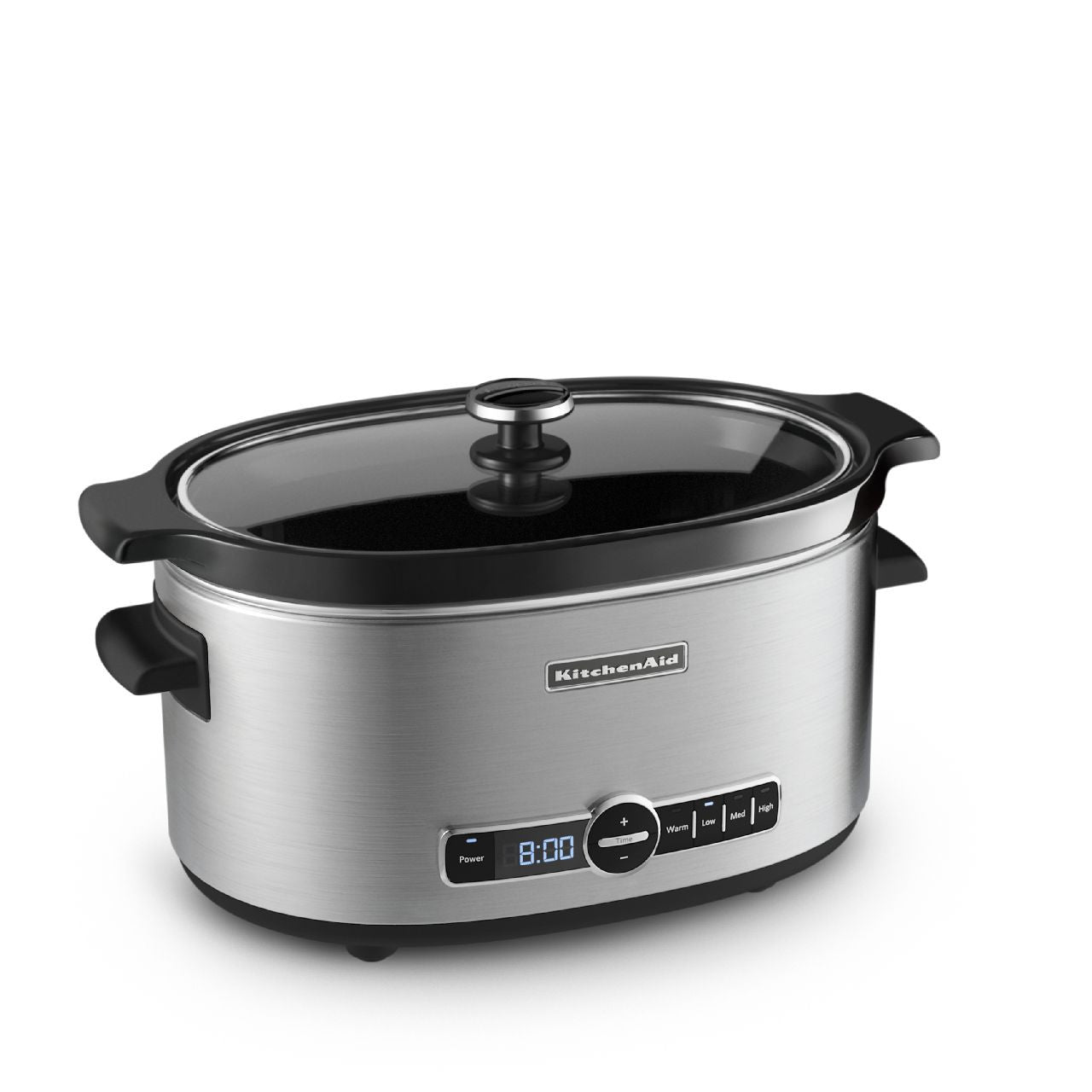 KitchenaidAid 6-Quart Slow Cooker with Solid Glass Lid - Stainless Steel KSC6223SS