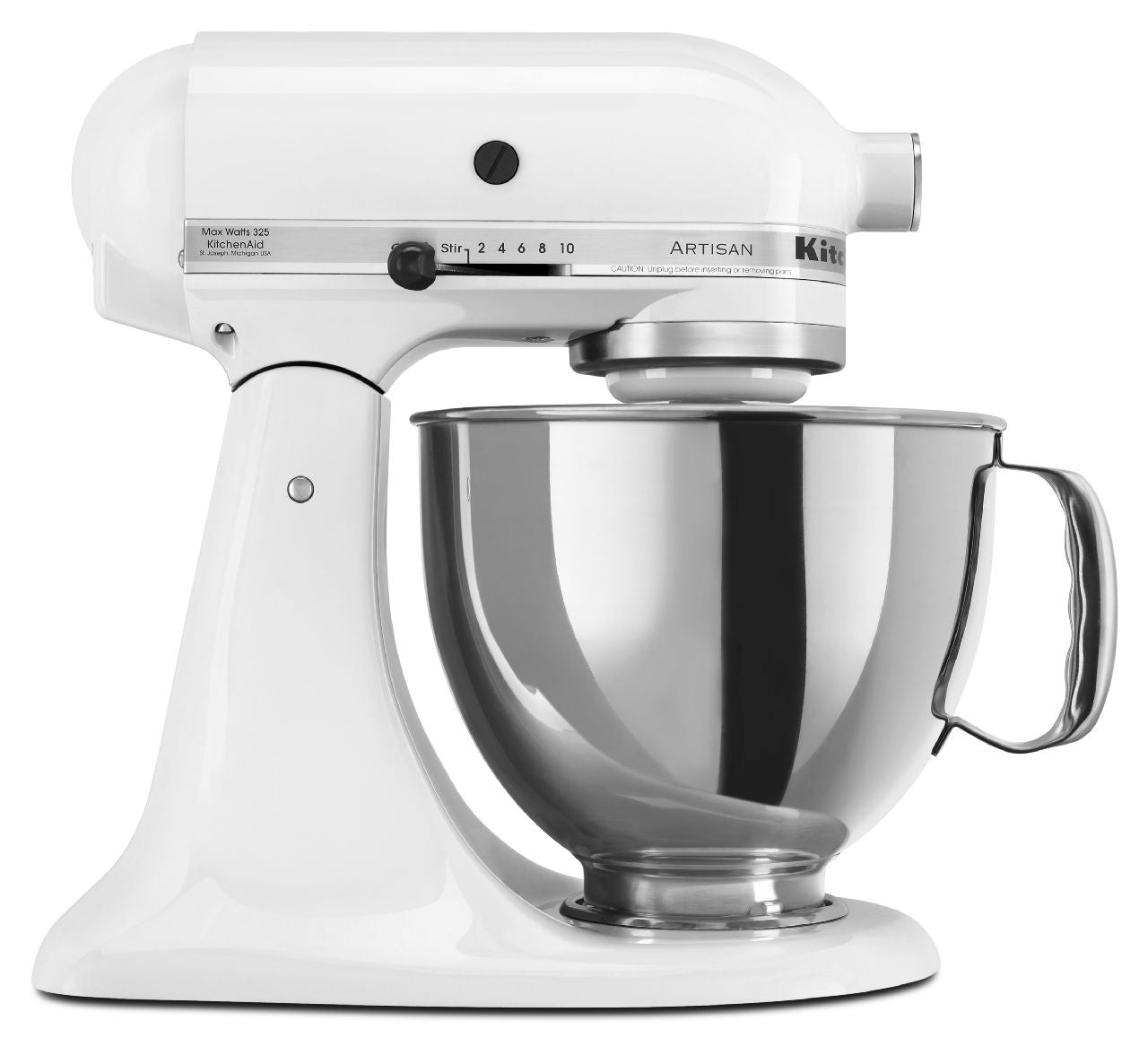 Kitchenaid 5 Qt. Artisan Series with Pouring Shield - White KSM150PSWH
