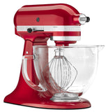 Kitchenaid 5 Qt. Artisan Design Series with Glass Bowl - Candy Apple Red KSM155GBCA
