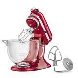 Kitchenaid 5 Qt. Artisan Design Series with Glass Bowl - Candy Apple Red KSM155GBCA
