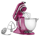 Kitchenaid 5 Qt. Artisan Design Series with Glass Bowl - Raspberry Ice KSM155GBRI