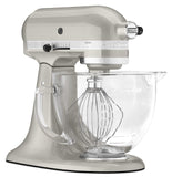 Kitchenaid 5 Qt. Artisan Design Series with Glass Bowl - Sugar Pearl Silver KSM155GBSR
