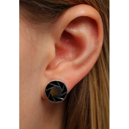 Valve womens Portal 2 Aperture 80s Logo Earrings Standard