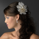 Feather Crystal Bridal Hair Clip 456 with Brooch Pin