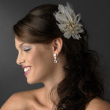 Feather Crystal Bridal Hair Clip 456 with Brooch Pin